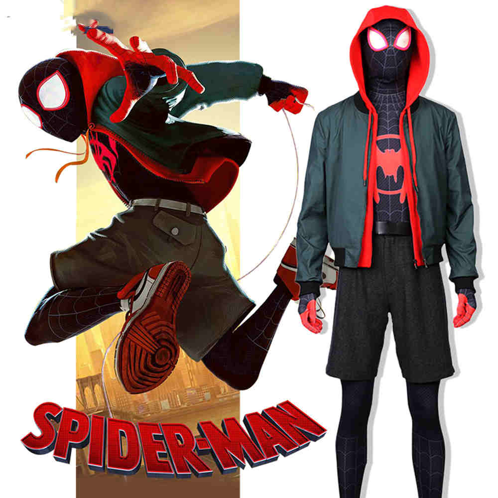 Spider-Man in the Spider-Veres Miles Morales Costumi cosplay