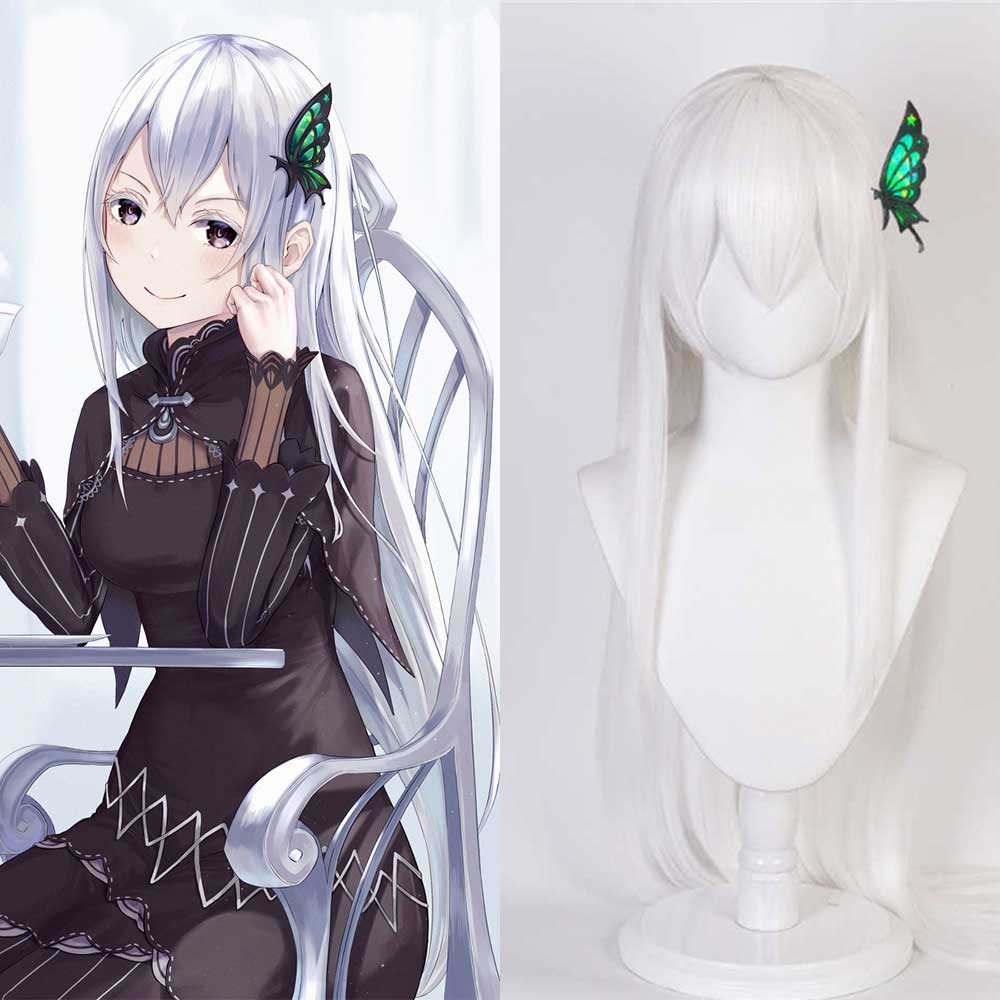 Anime Re Life in un mondo diverso da zero echidna costume costume costume strega di avidità grigio lungo capelli