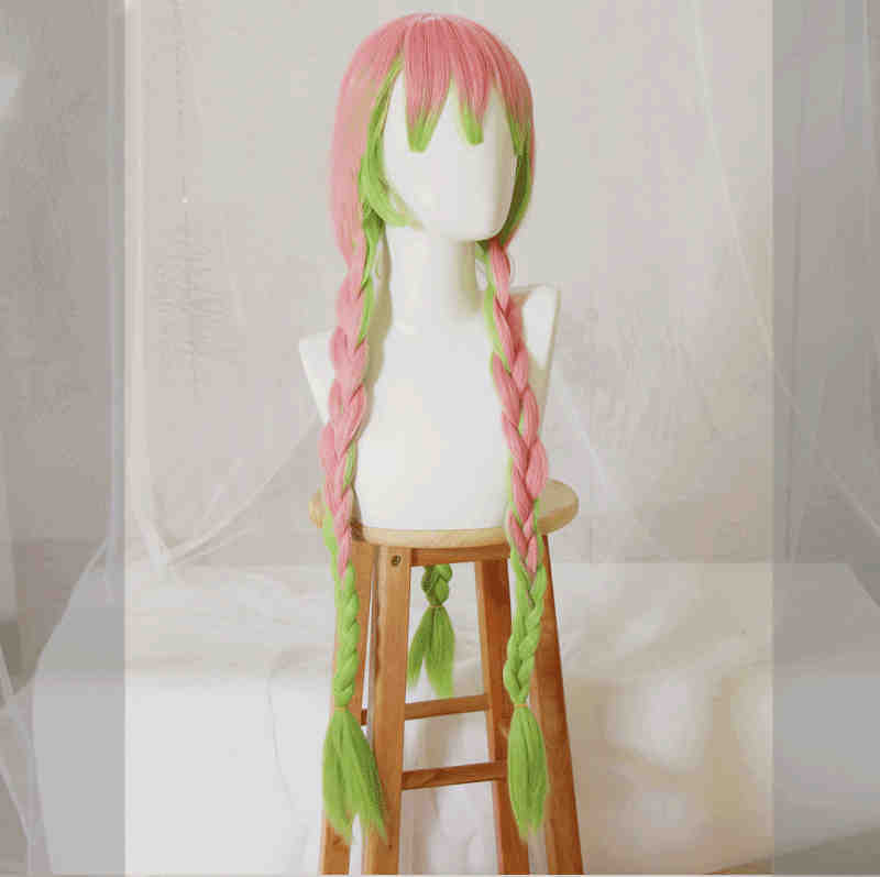 Kanroji Mitsuri Cospaly sintetica Halloween parrucca Anime Demone Slayer Kimetsu no Yaiba