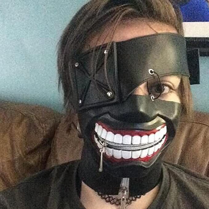 anime tokyo ghoul 2 kaneki ken maschere viso lattice con cerniera regolabile cosplay maschere cool halloween party puntelli-halloween