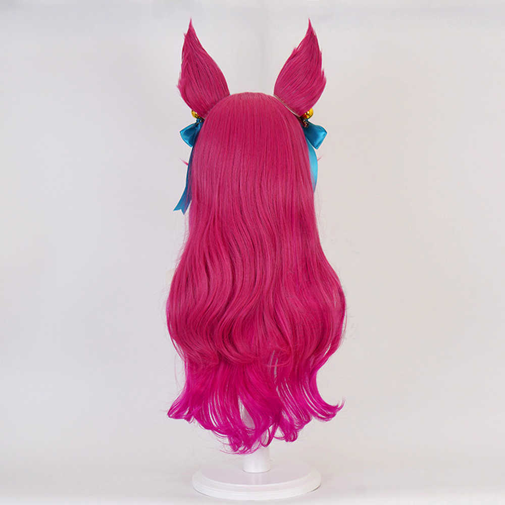 Game League di Legends Spirito blossom Ahri Cosplay parrucca viola