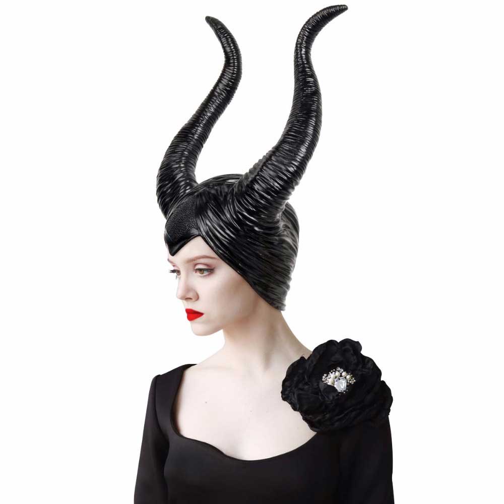 Creepy Maleficent Horns Cappello Maschera per adulti