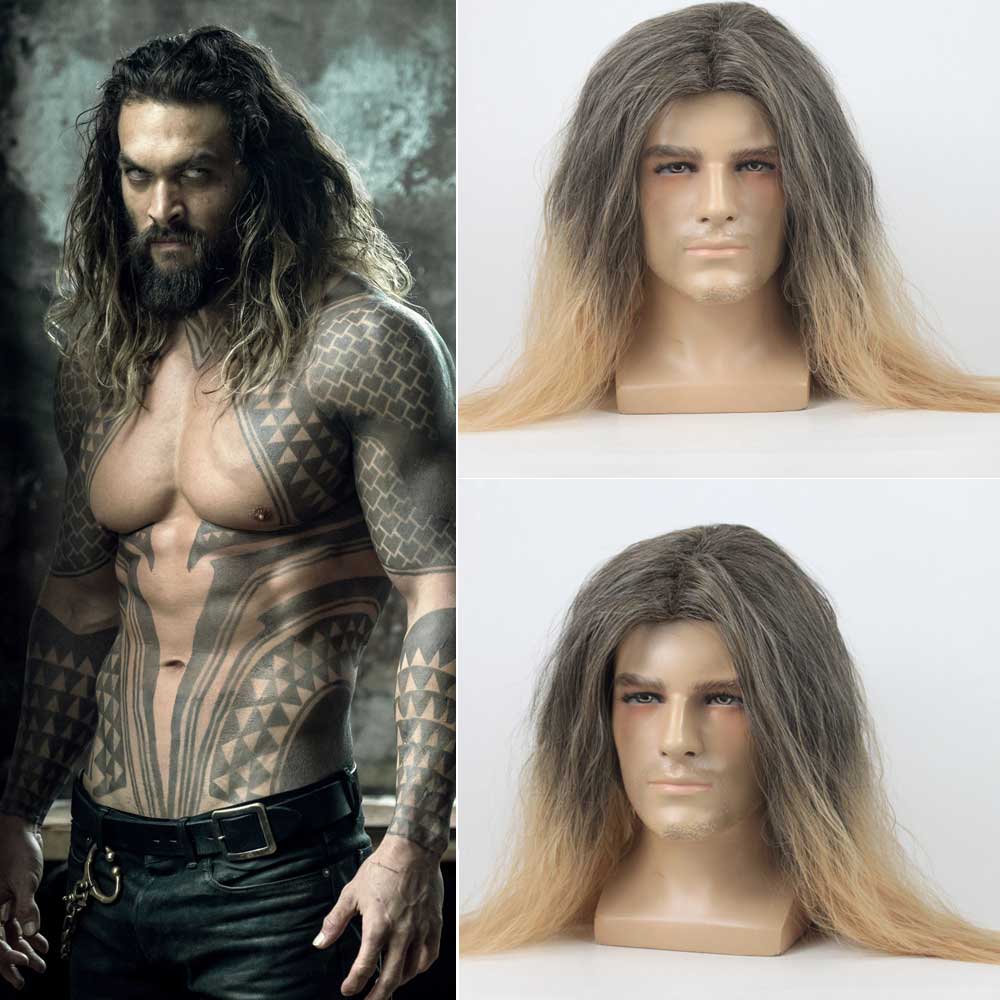 Aquaman Arthur parrucca curry jason momoa cosplay Hair