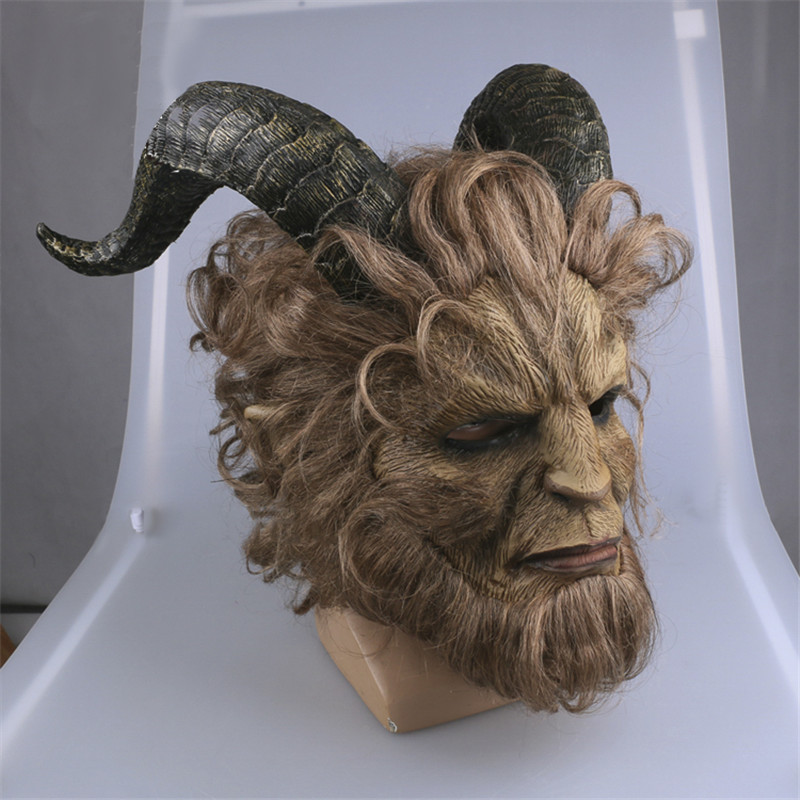 solido disney bellezza e la bestia adam principe maschera cosplay latex leone casco fnacy party party parrucca