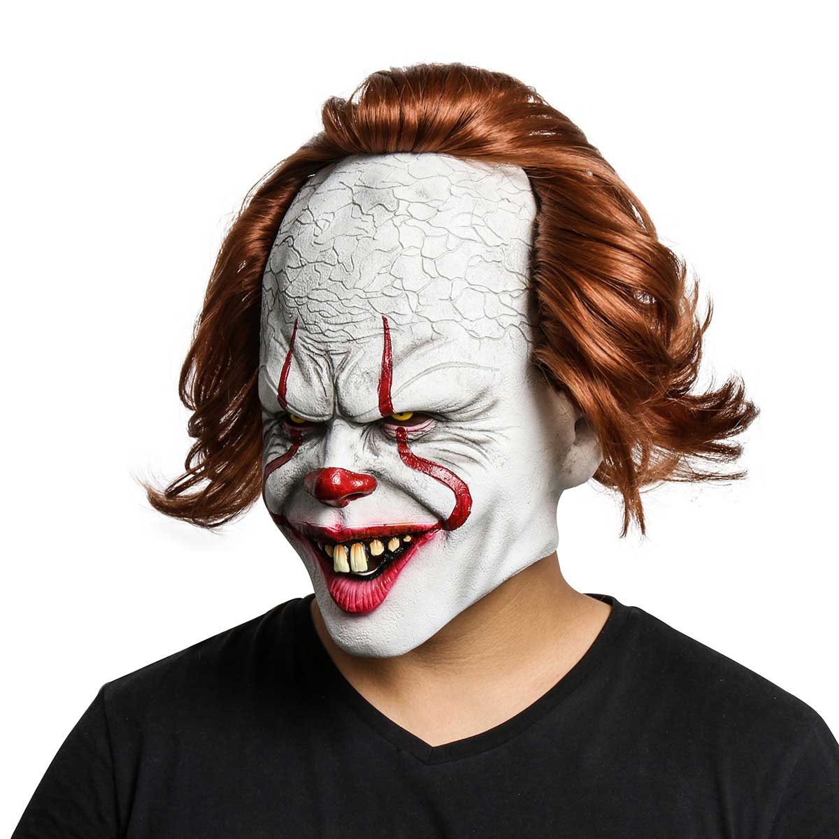 Capitolo 2 pennywise spaventoso halloween cosplay latex maschera di lattice Stephen King IT costume parrucca