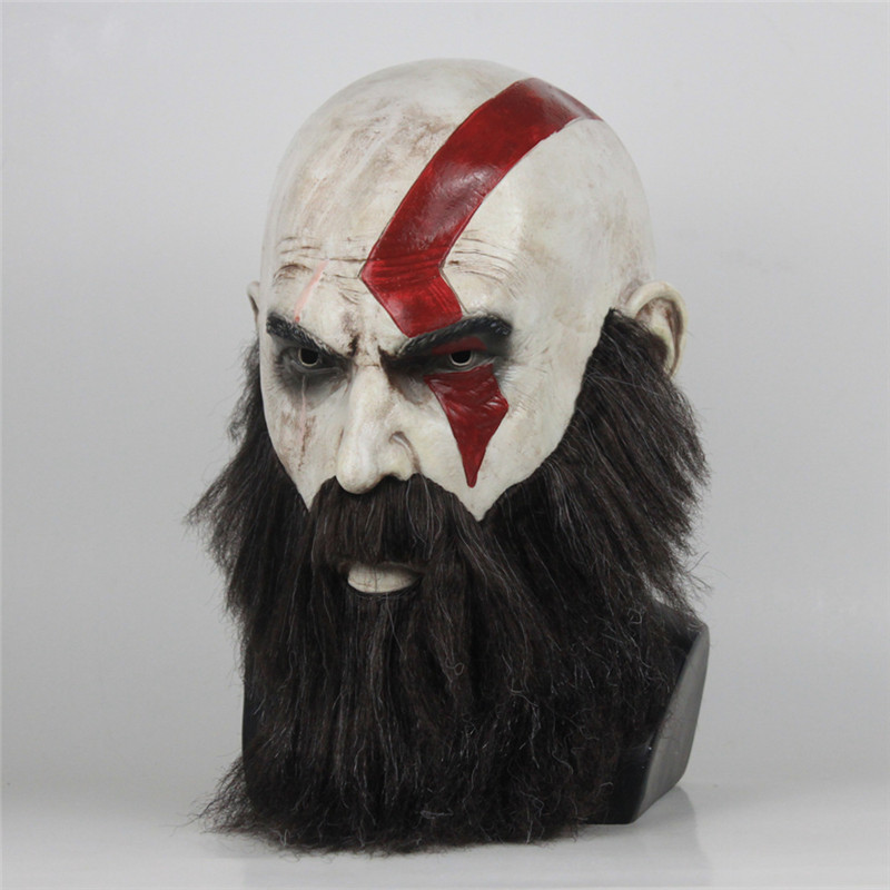 gioco God of War 4 Mask con barba cosplay kratos horror lattice maschere casco Helmet Halloween Spaventoso puntelli per feste Dropshipping