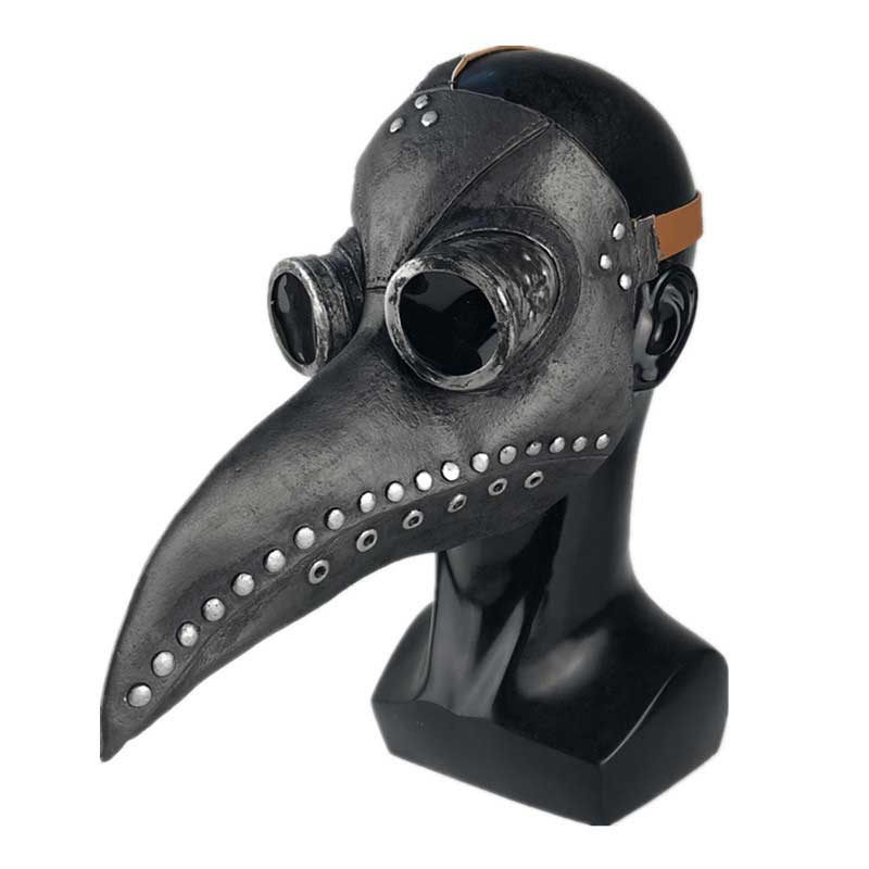 spaventoso corvo gotico peste dottore halloween cosplay faccia maschera raccapy nera morte uccello becco costume persona oggetti puntelli