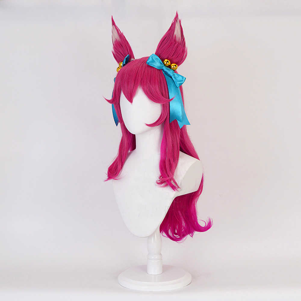 gioco League of Legends Spirit blossom Ahri parrucca cosplay capelli viola